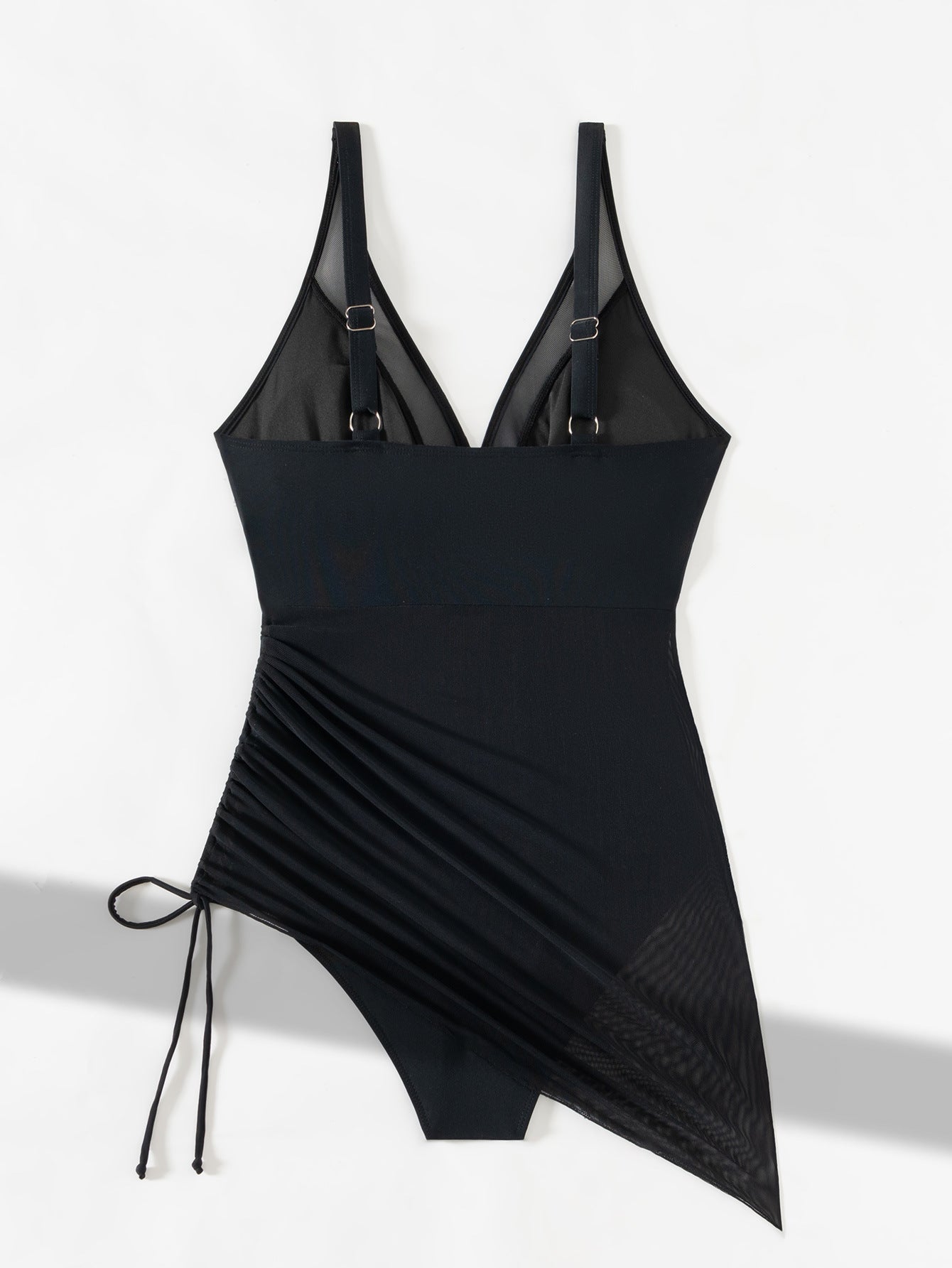 Traje de baño de red adelgazante con pareo transparente-ES