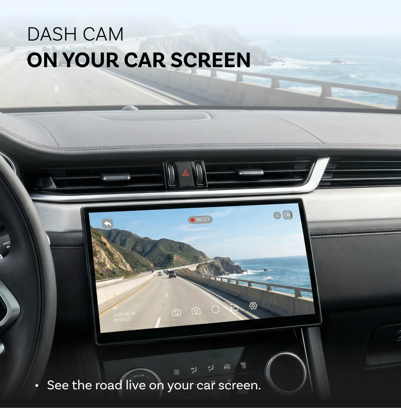 „OttoSafe Cam 3-in-1“ dviguba vaizdo registratorius ir belaidis „CarPlay“ adapteris-LT