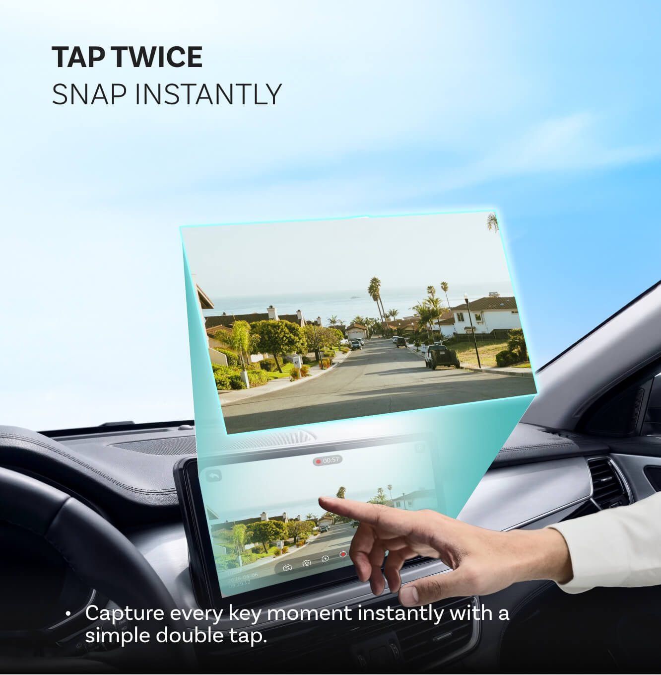 „OttoSafe Cam 3-in-1“ dviguba vaizdo registratorius ir belaidis „CarPlay“ adapteris-LT