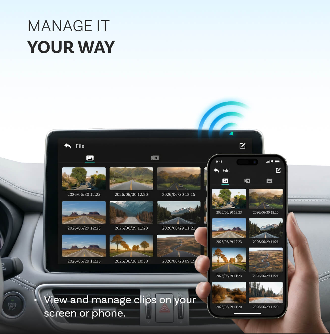 „OttoSafe Cam 3-in-1“ dviguba vaizdo registratorius ir belaidis „CarPlay“ adapteris-LT