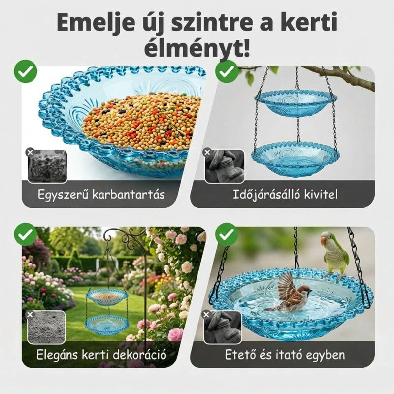 🐦Vintage viseča krmilnica za ptice in kad-SI