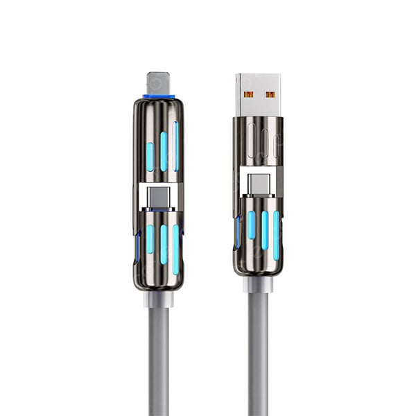 Cable de datos 4 en 1 de 240 W con luces de actividad de colores-ES