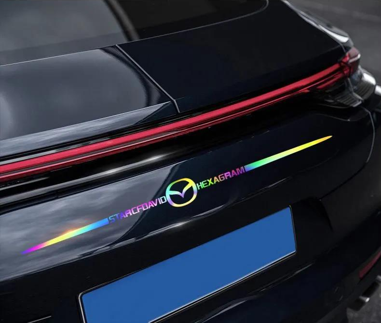 Pegatinas reflectantes láser de colores 3D para coche, 4 unidades-ES