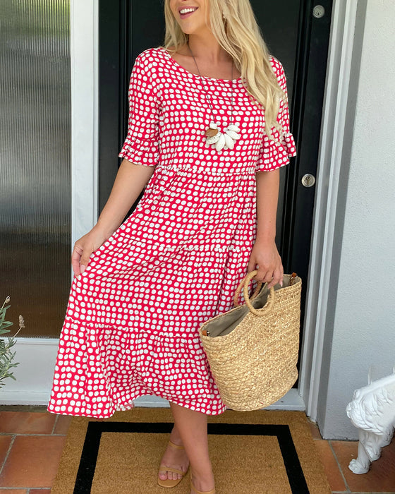🎁Gran descuento 2025🎁💥Vestido midi de lunares con capucha-ES