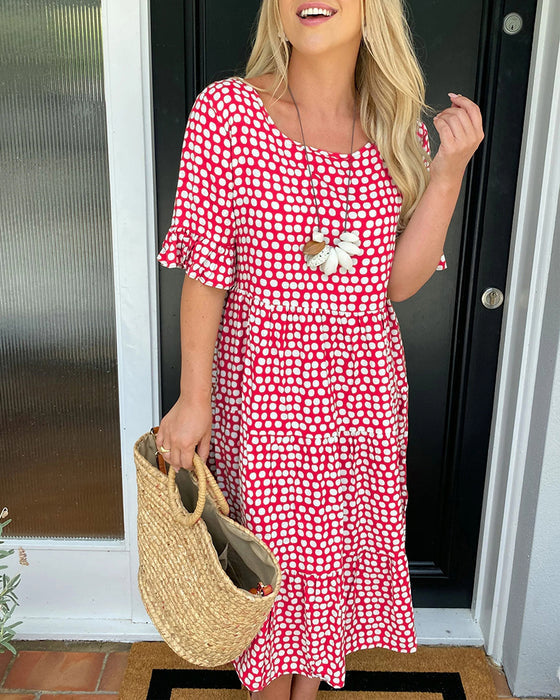 🎁Gran descuento 2025🎁💥Vestido midi de lunares con capucha-ES
