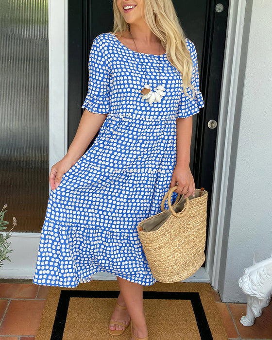 🎁Gran descuento 2025🎁💥Vestido midi de lunares con capucha-ES