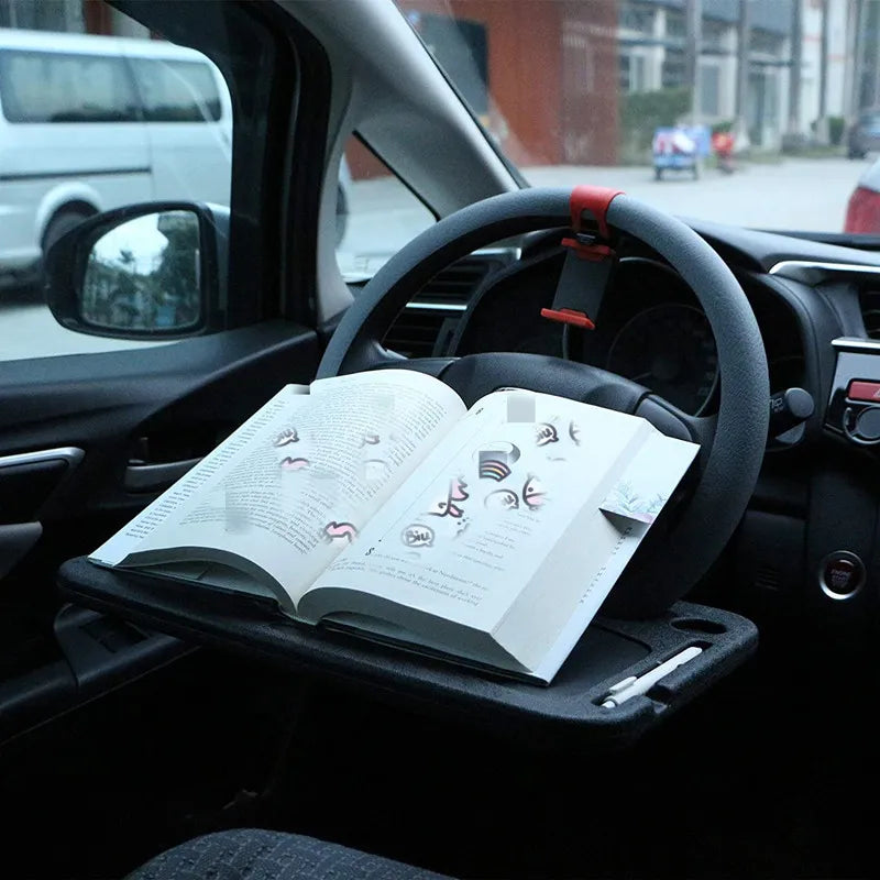 Daugiafunkcis automobilinis staliukas – vairo laikiklis, nešiojamojo kompiuterio laikiklis, maisto lėkštė ir mini automobilinis staliukas-LT