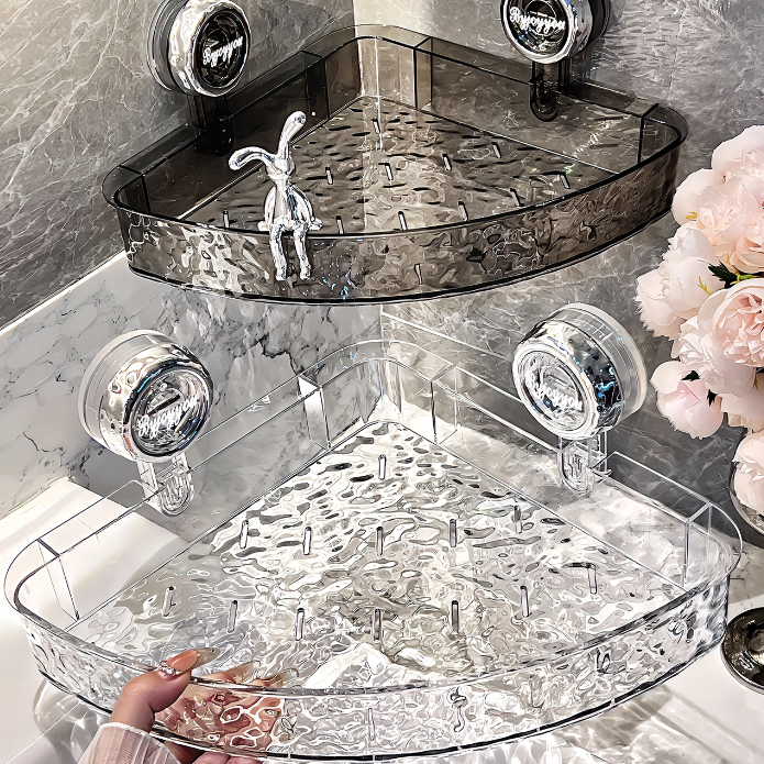 Organizador de pared transparente sin taladros: organizador triangular y rectangular multifuncional, extraíble y sin taladros.-ES