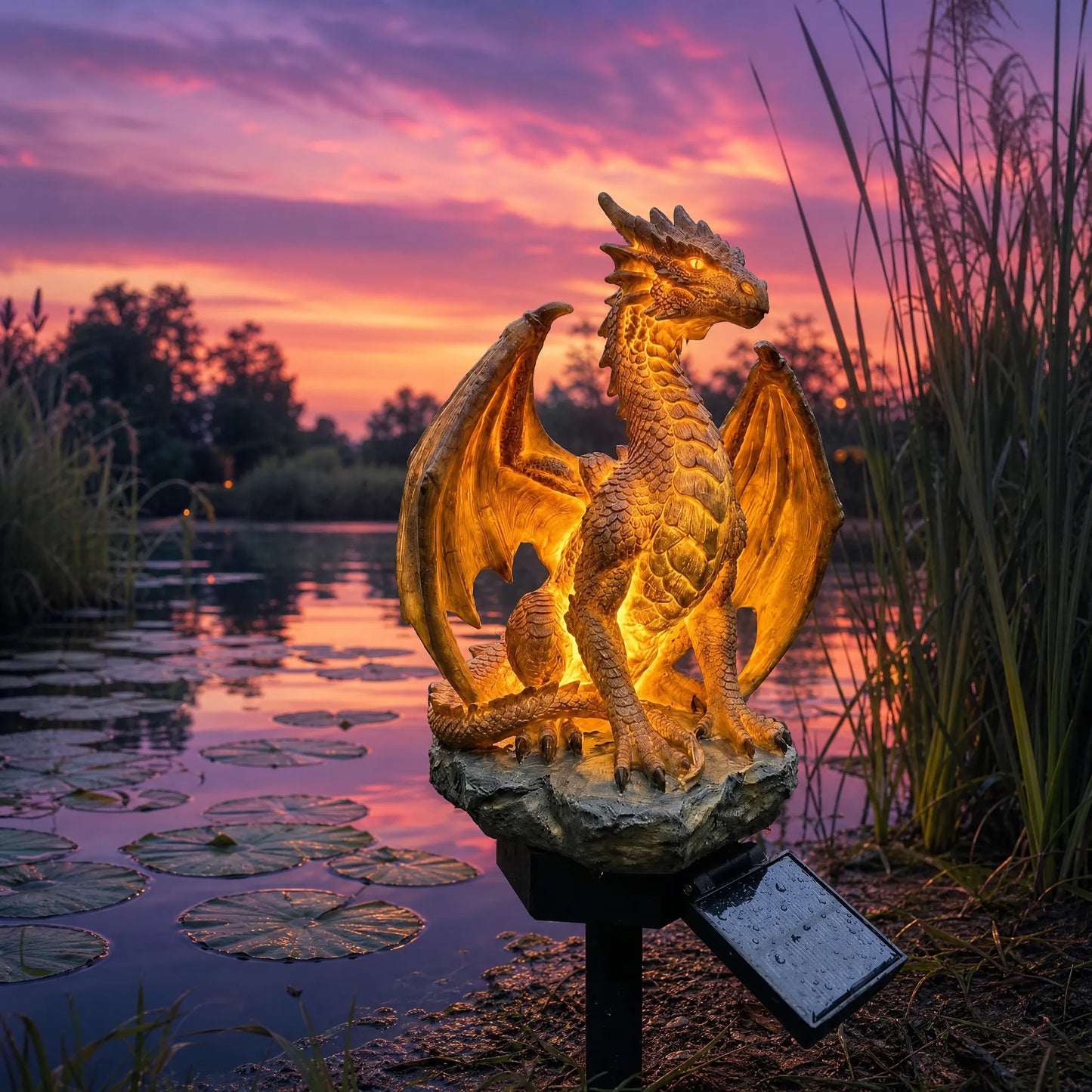 „Dragon Legacy“ „Golden Ember Edition“ saulės energijos sodo šviestuvas-LT