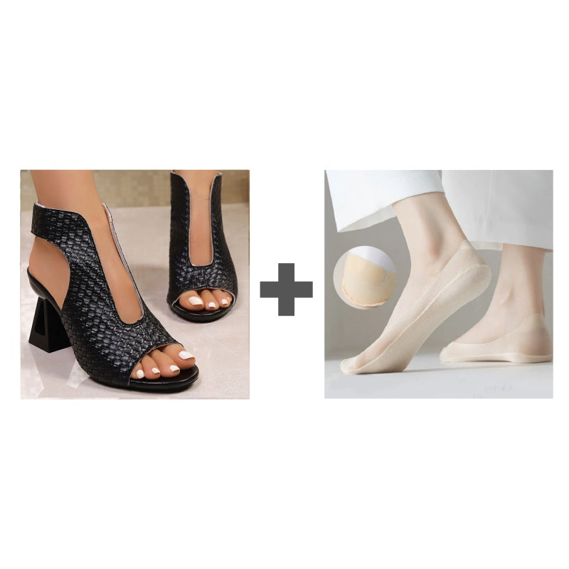 🏖️👠Elegantiškos atviros aukštakulnės basutės moterims – lieknos kojos, patogus vaikščiojimas 👡-LT