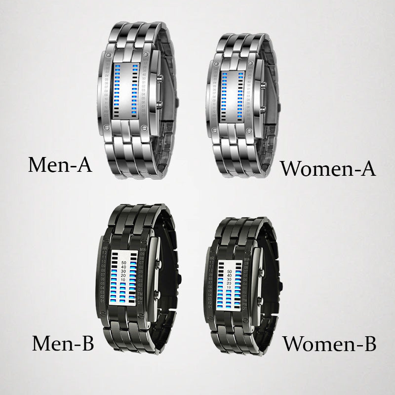 ⌚ ZDAJ 50 % POPUSTA! 🤓 Cyberpunk binarna LED ura – »Samo geeki jo razumejo« – futuristična, edinstvena in privlačna z modrim LED zaslonom 💙-SI