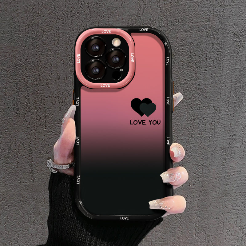Mat gradientni ovitek za iPhone – LJUBIM TE IN SREČNO, Smiley Designs-SI