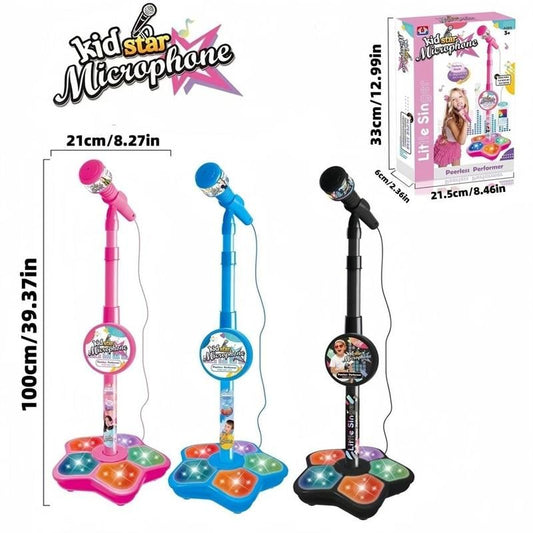 🎤 Igrača za karaoke mikrofon za otroke - lučke + raztegljivo držalo (70-90 cm) - popolno darilo za rojstni dan!🎁-SI