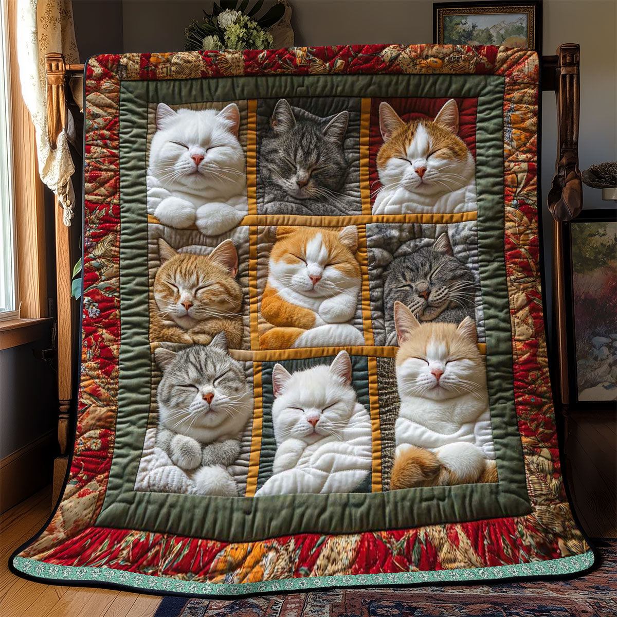 Manta para gato real durmiendo-ES
