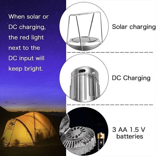 🔥Oferta especial 2025🔥🌿Luz LED portátil para acampar con ventilador-ES