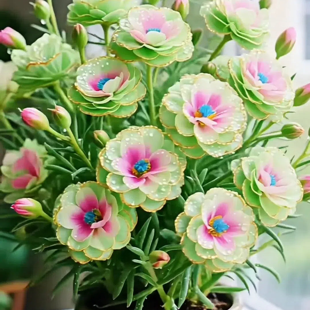 Portulaca de encaje dorado🌸✨ Hermosas flores dobles para un color de verano sin esfuerzo-ES