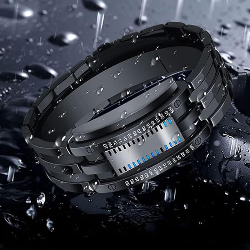 ⌚ ZDAJ 50 % POPUSTA! 🤓 Cyberpunk binarna LED ura – »Samo geeki jo razumejo« – futuristična, edinstvena in privlačna z modrim LED zaslonom 💙-SI