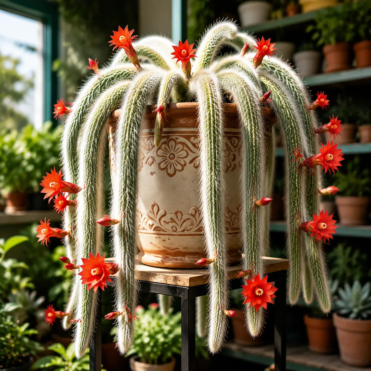 🌵Vzácny kaktus opičí chvost - živý vodopád mäkkej, nadýchanej krásy-SK