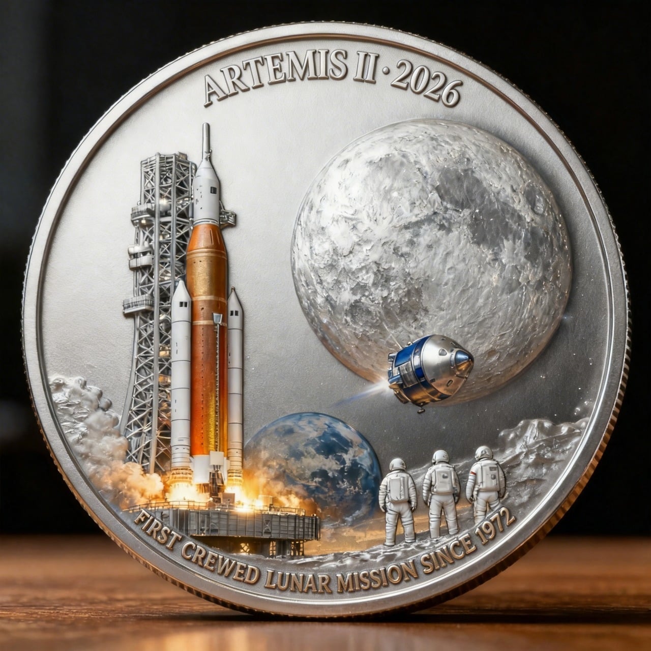 🌕 Αναμνηστικό Νόμισμα Σεληνιακής Αποστολής Άρτεμις Β'-GR