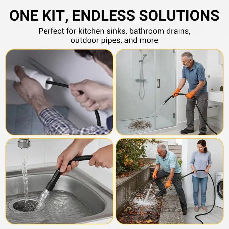 💧 Trisluoksnė, neplyštanti žarna – PVC ir nerūdijančio plieno. Universali jungtis, lengvas montavimas. Puikiai tinka intensyviam valymui! 🚿🔧-LT