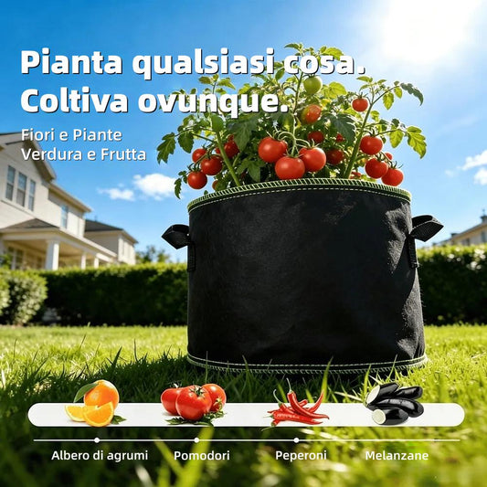 🌱 Paket 5 vrečk za gojenje s prostornino 19 litrov (5 galon) – trpežni, zračni lončki iz blaga z ročaji za zelenjavo, rože in sadje-SI