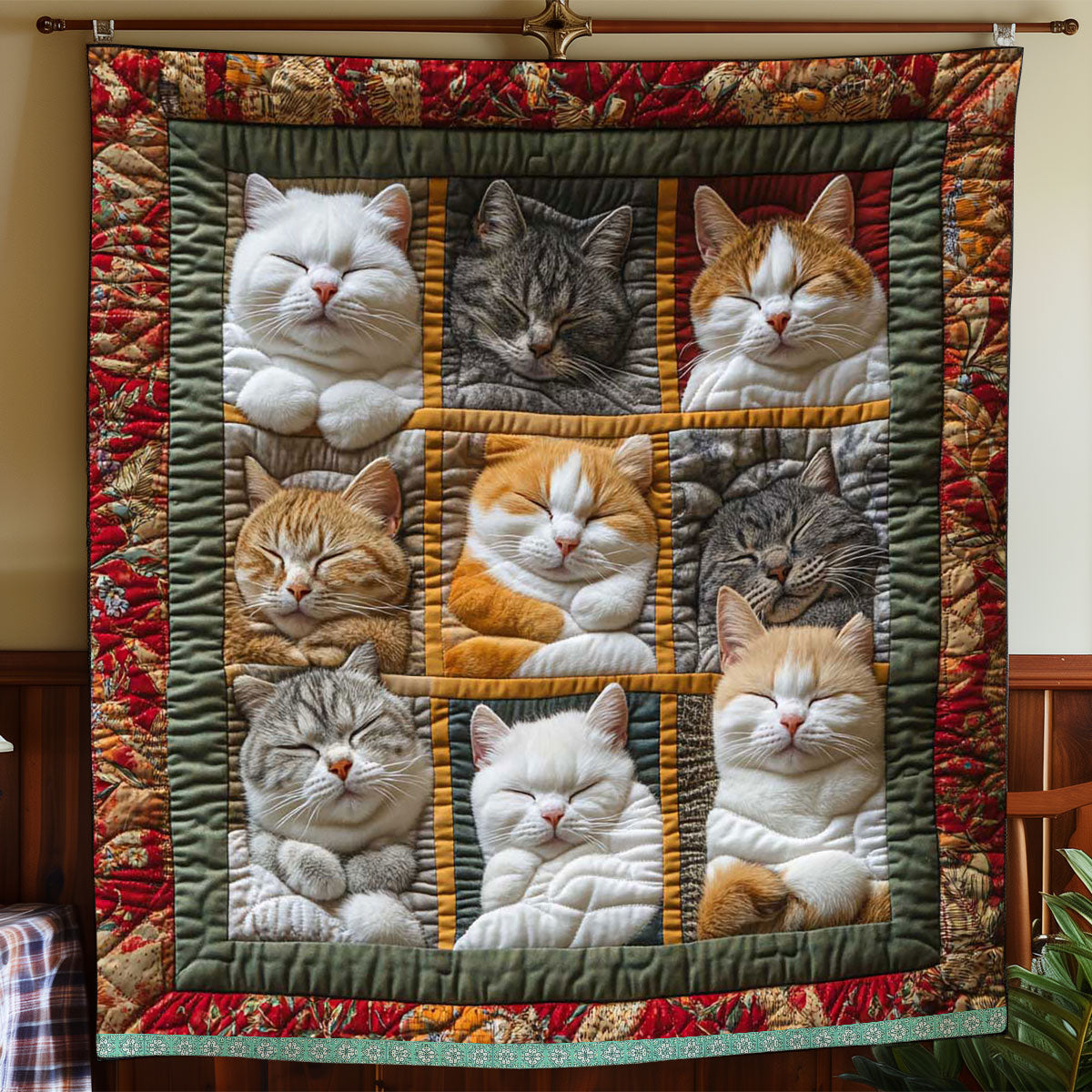 Manta para gato real durmiendo-ES