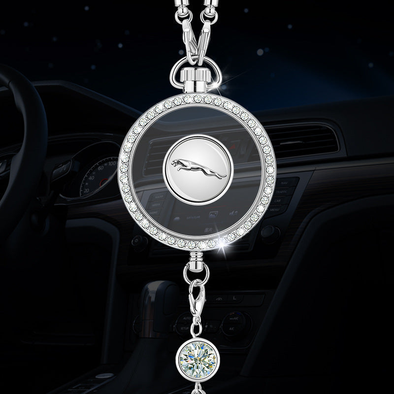 Colgante con el logotipo de aromaterapia para coche fabricado en metal y diamantes.-ES