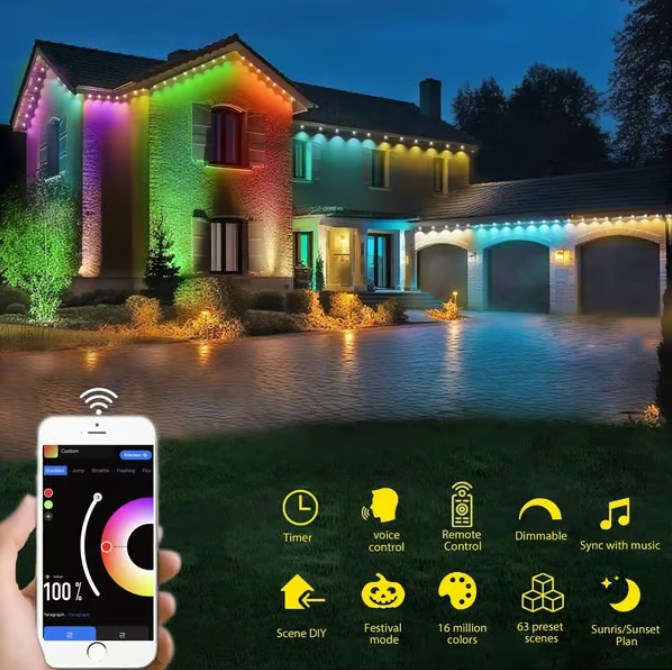 ⏰Paskutinė išpardavimo diena🌈Išmanusis vaivorykštės LED lauko šviestuvas su nuolatiniu veikimu-LT