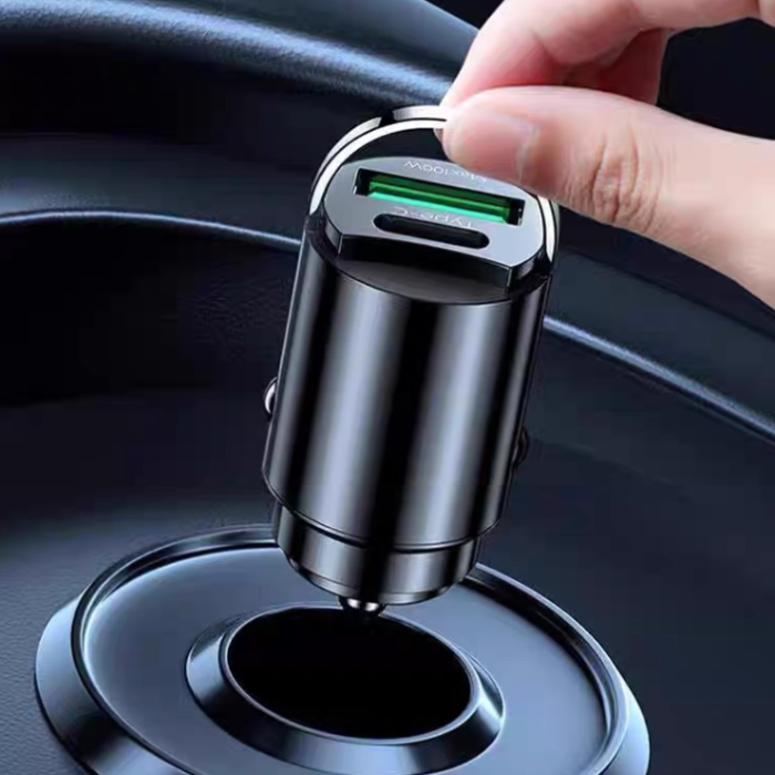 Κρυφός φορτιστής αυτοκινήτου USB με διπλές θύρες-GR