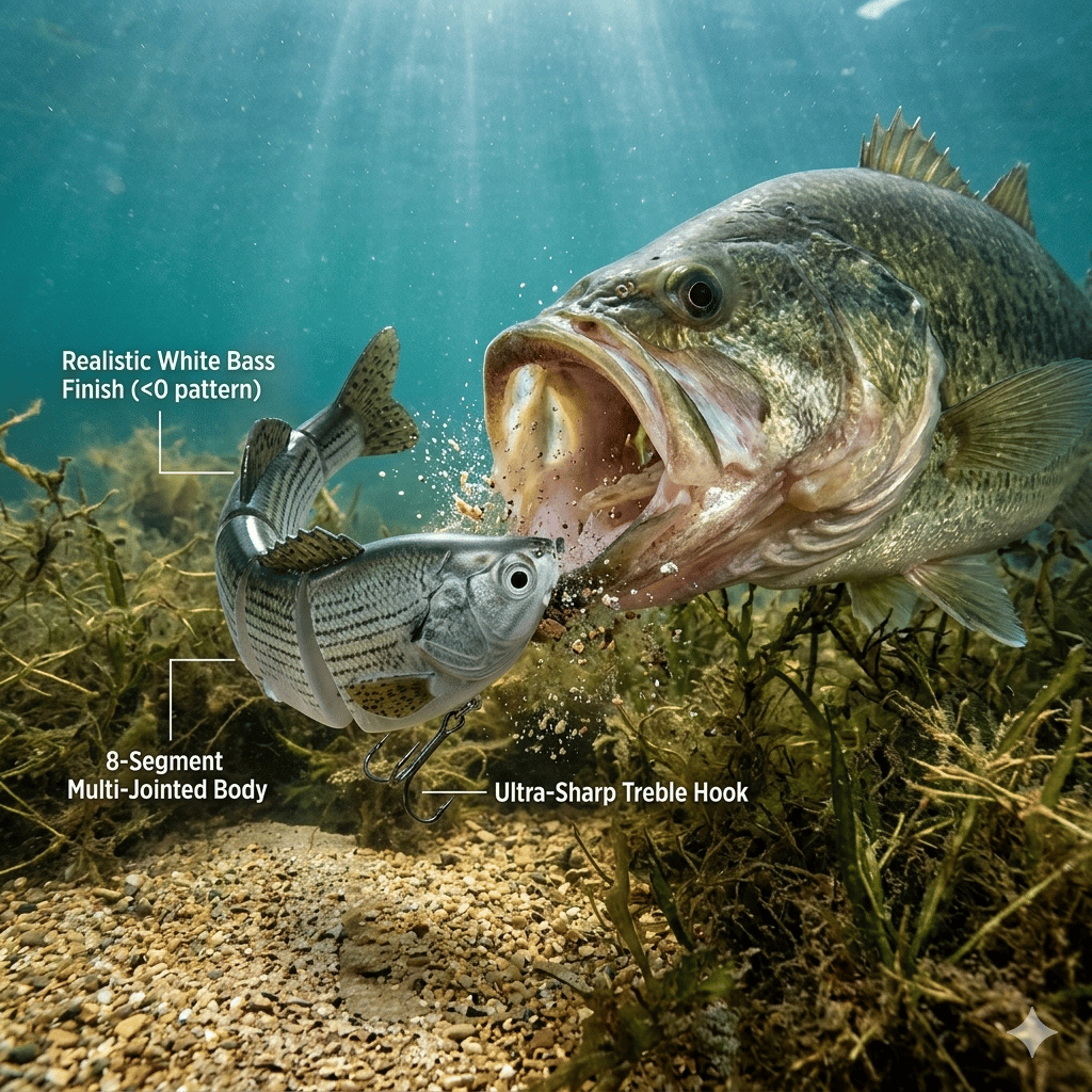 🌊Užvaldyk vandenį: „Ozark Trail“ 5 colių daugiasluoksnis masalas baltiesiems ešeriams🐟-LT