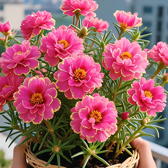 Portulaca de encaje dorado🌸✨ Hermosas flores dobles para un color de verano sin esfuerzo-ES