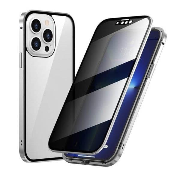 Magnetna maskica za iPhone s antirefleksnim staklom i metalom-HR