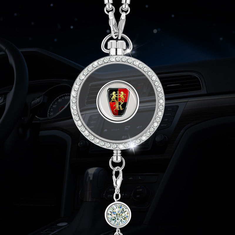 Colgante con el logotipo de aromaterapia para coche fabricado en metal y diamantes.-ES