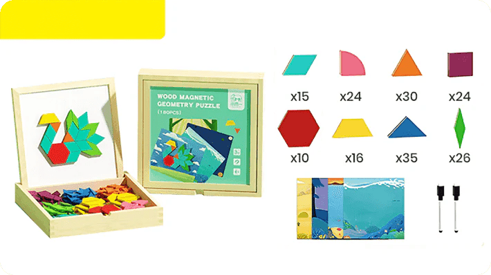 🎁Ranobožićna rasprodaja 50% POPUSTA🔥Set drvenih magnetskih slagalica s uzorkom🧩-HR