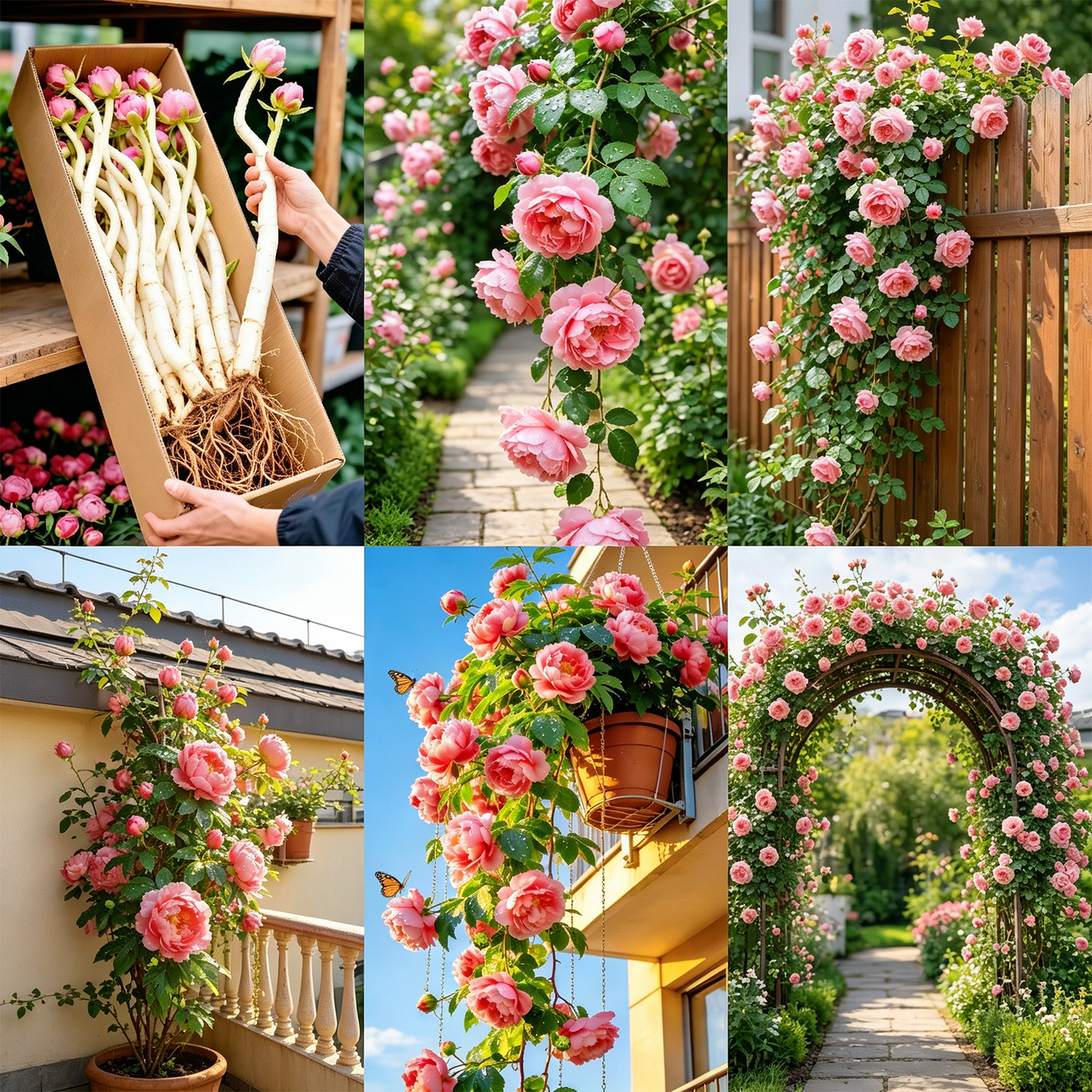 🌈 Aukščiausios kokybės vijoklinės rožės 🌹 Greitai augančios, lengvai prižiūrimos ir labai kvapnios ✨ Puikiai tinka bet kokiam sodui-LT