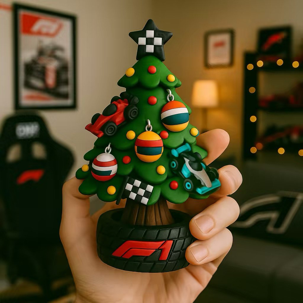🎄🏎️ Μινιατούρα Χριστουγεννιάτικο Δέντρο σε Στυλ Ομάδας F1-GR