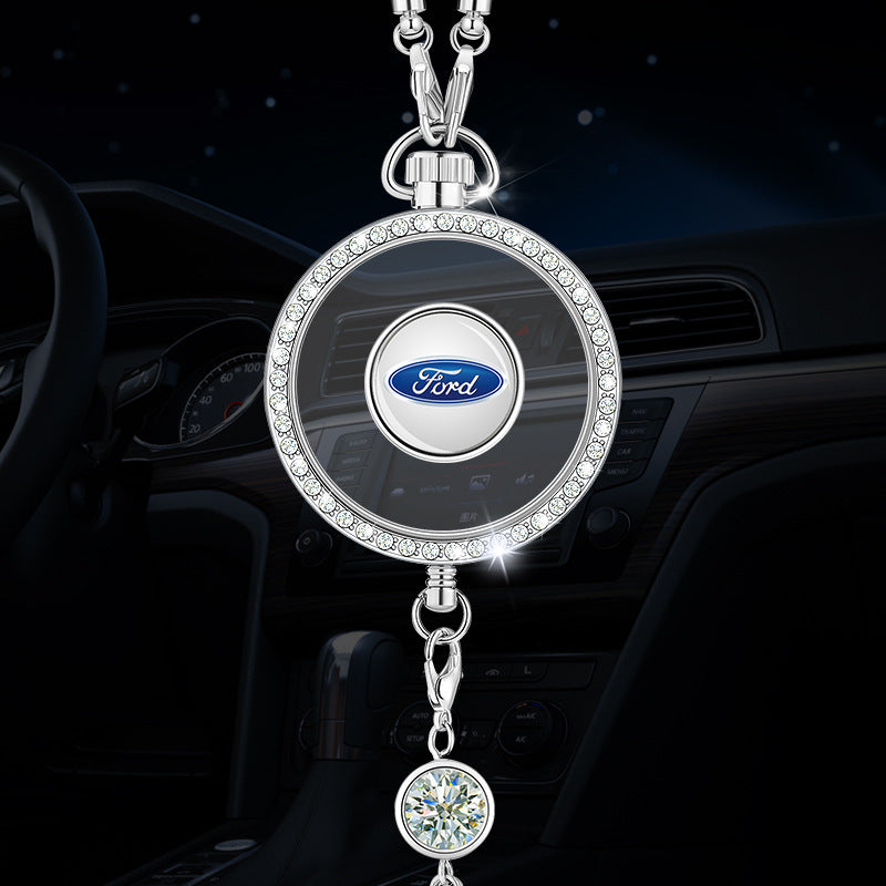 Colgante con el logotipo de aromaterapia para coche fabricado en metal y diamantes.-ES