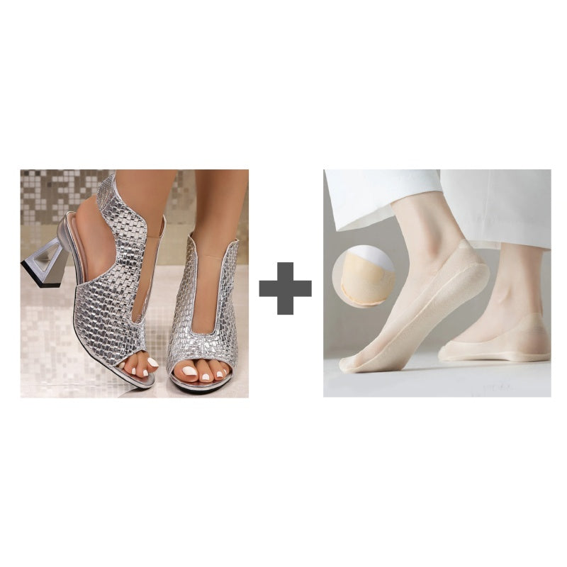 🏖️👠Elegantiškos atviros aukštakulnės basutės moterims – lieknos kojos, patogus vaikščiojimas 👡-LT