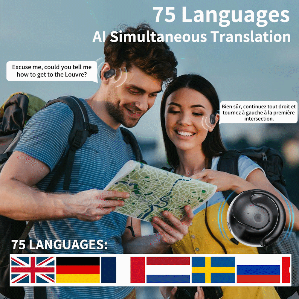 🏆 Best Seller Número 1 ⏰ Último día 💎 Auriculares inalámbricos OWS Bluetooth 5.4 con traducción IA (para iOS y Android)-ES