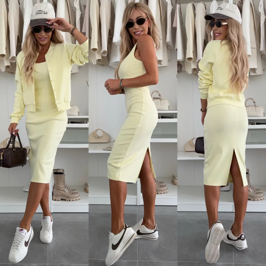 Traje casual de algodón 2 en 1 para mujer-ES