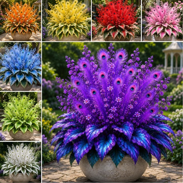🔥 Uštedite 50%🦚Lukovice hoste Peacock Flame – Bujne biljke koje vole sjenu za vrt i dom-HR