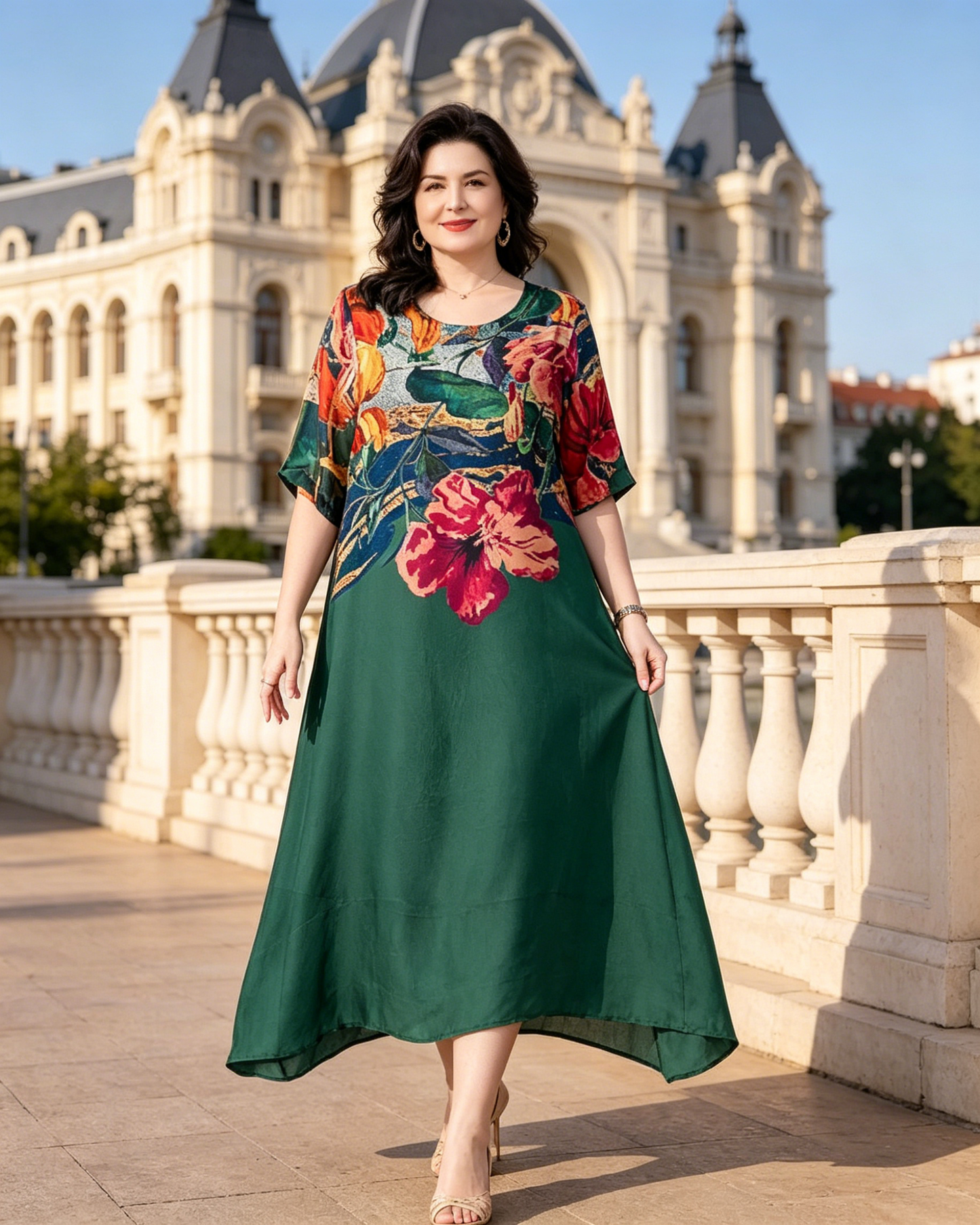 👗Κομψά φλοράλ φορέματα για γυναίκες σε μεγάλα μεγέθη-GR
