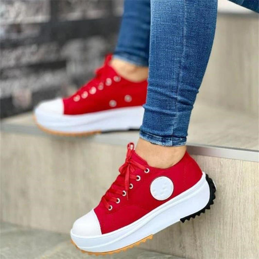 💝Venta limitada 50% de descuento🔥🔥Zapatillas de plataforma con cordones y tacones para mujer-ES