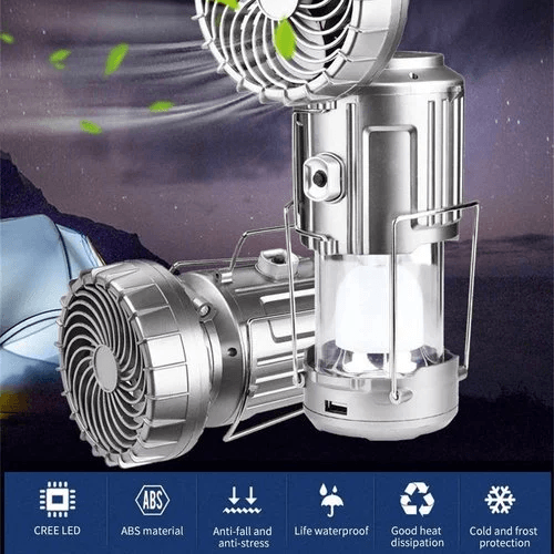 🔥Oferta especial 2025🔥🌿Luz LED portátil para acampar con ventilador-ES