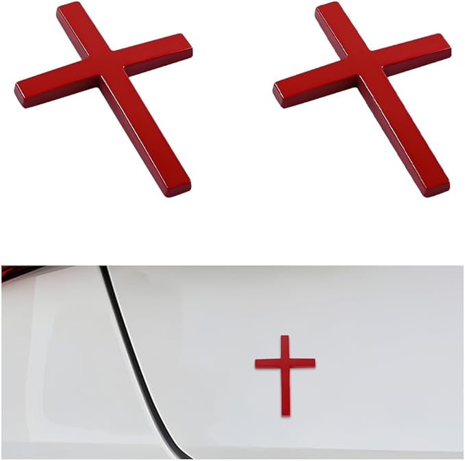 3D kovinska nalepka za avto s križem-SI