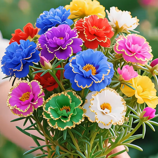 Kuldne pitsiline portulaka 🌸✨ Kaunid topeltõied suviste värvide jaoks-EE