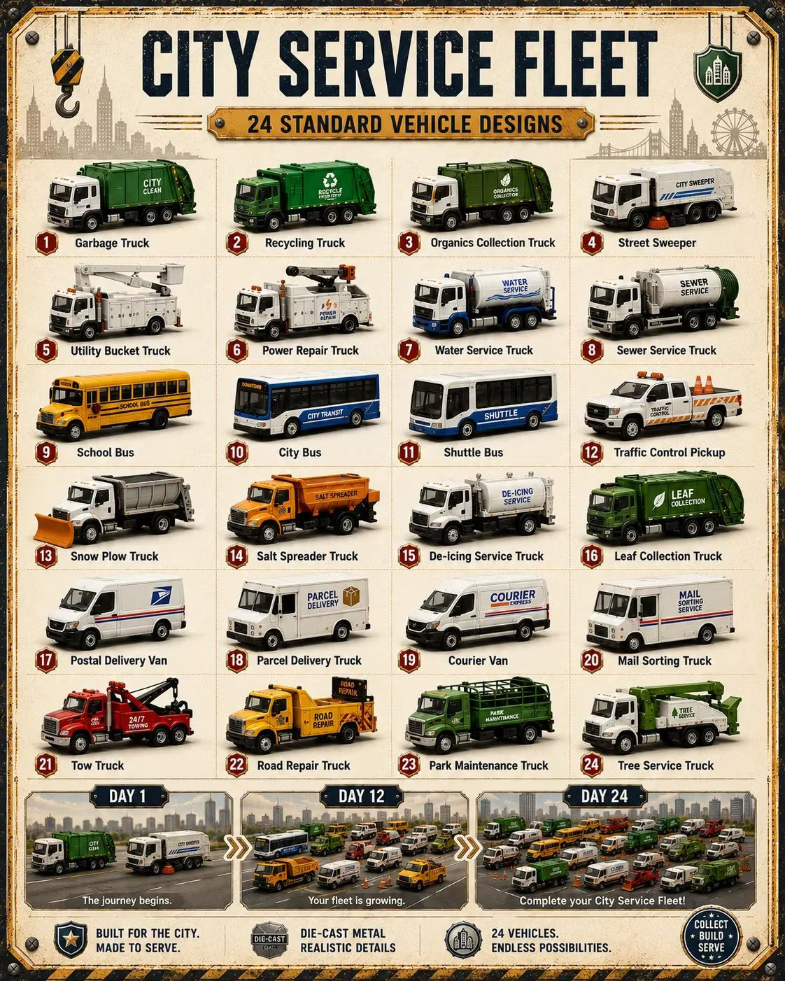 🚧Sukurkite savo automobilių parką! 24 dienų transporto priemonių advento kalendorius | ✨Naujas nuotykis kiekvieną rytą-LT