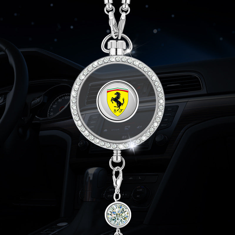 Colgante con el logotipo de aromaterapia para coche fabricado en metal y diamantes.-ES