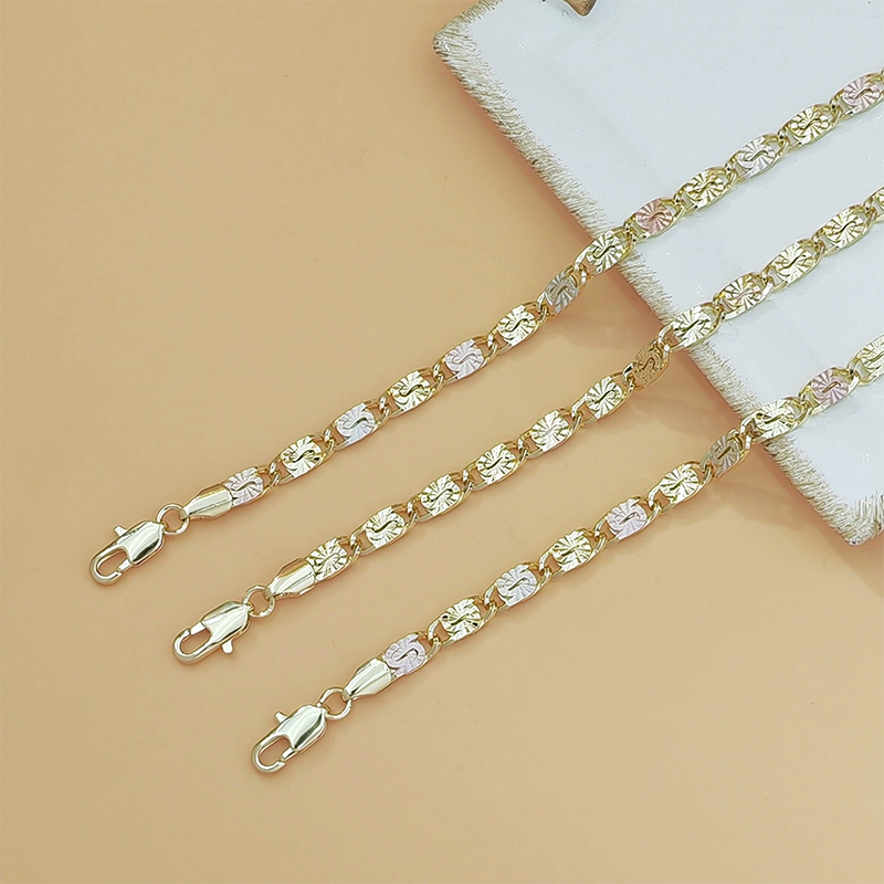 💎 DABAR 50% NUOLAIDA! 👑 Unisex apyrankė su trispalvėmis grandimis - aukso/rožinės/sidabrinės spalvos, briaunuotas pjūvis ir aštuonkojo užsegimas - klasikinės grandys, modernus blizgesys 💛-LT