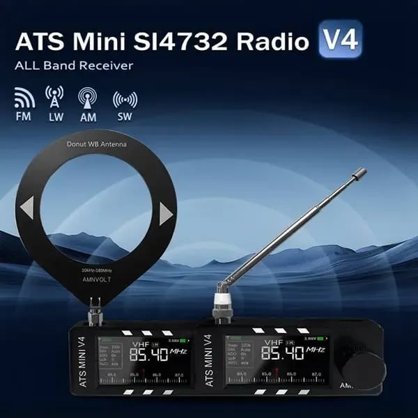 📻Αναβαθμισμένος δέκτης ραδιοφώνου ATS Mini V4 Si4732 All Band DSP-GR